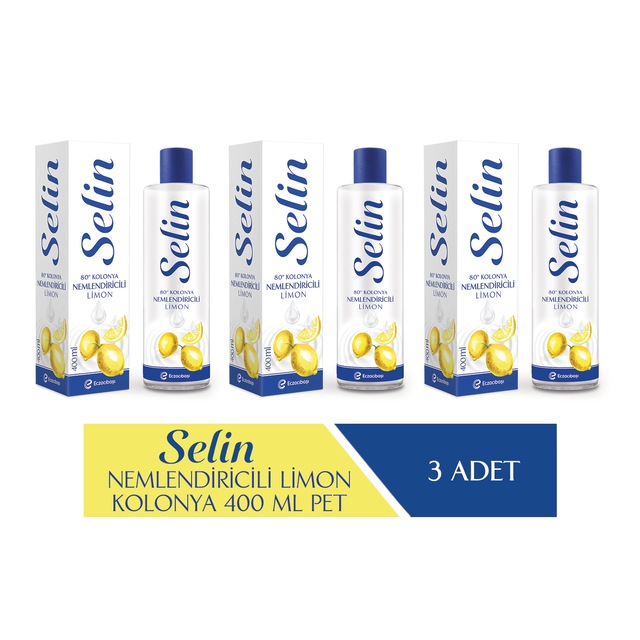Selin 80 Derece Nemlendiricili Limon Kolonyası 3 x 400 ML