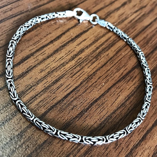 Gümüş Erkek Bileklik Yuvarlak Kral Model 3Mm 8.7Gr Msb03