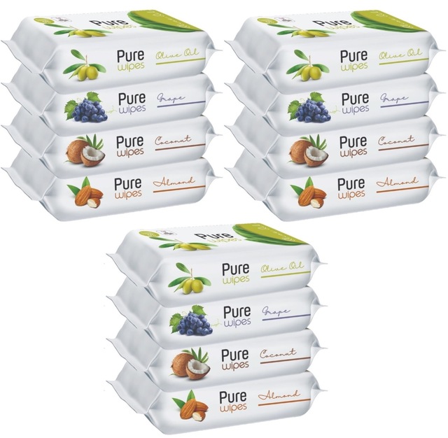 Pure Baby Wipes Islak Havlu Mendil 50 Yaprak 12 Li Set (600 Yapra