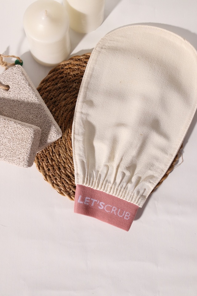 Let'scrub %100 Floş İpek Banyo ve Duş Kesesi Peeling Eldiveni