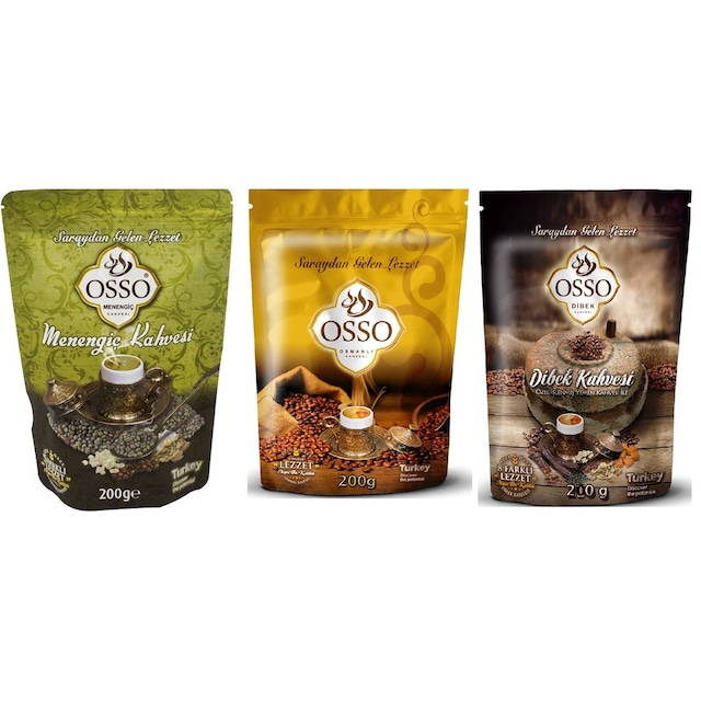 Osso Osmanlı Kahvesi 200 G + Menengiç 200 G + Dibek 200 G