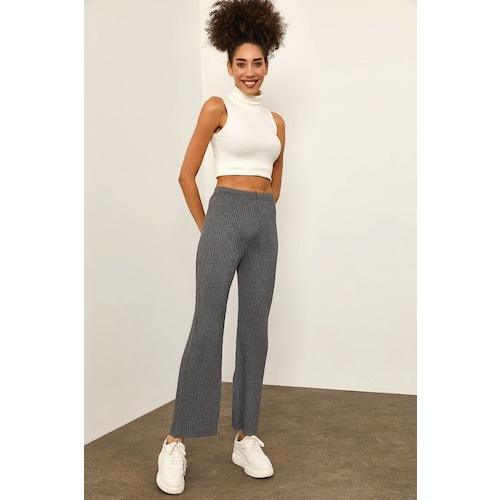 Kadın Gri Fitilli Eşofman Altı 2Yxk8-46118-03 Gri-Std