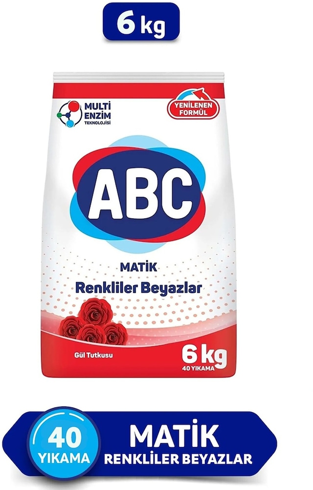 ABC Matik Gül Tutkusu Toz Çamaşır Deterjanı 40 Yıkama 6 KG