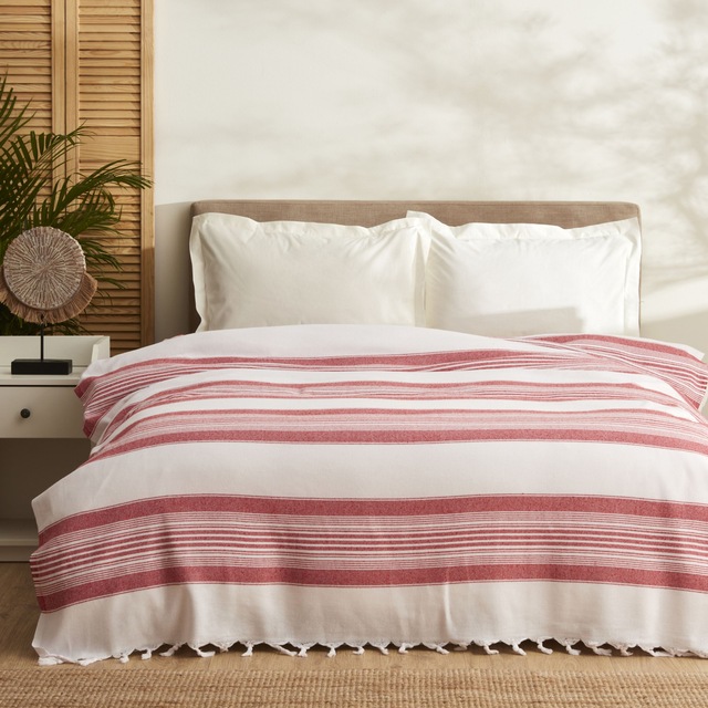 Karaca Home Sword Çift Kişilik Peştemal Pike Kırmızı