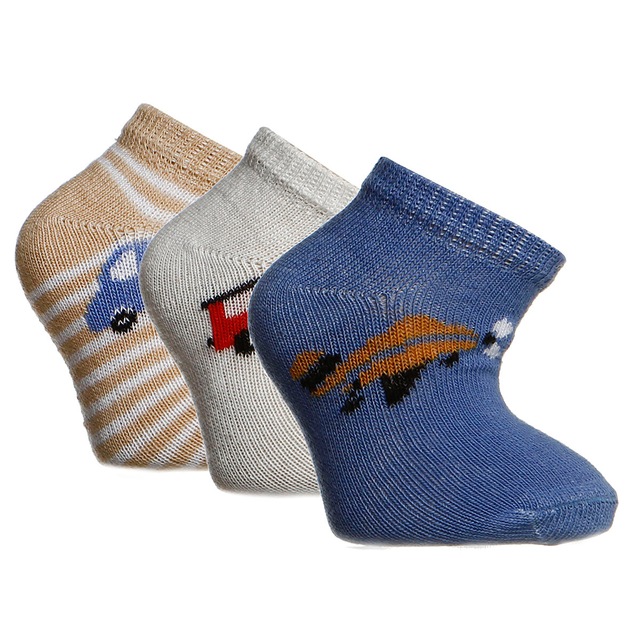 Albio Araçlar Desenli 3lü Patik Çorap Erkek Bebek