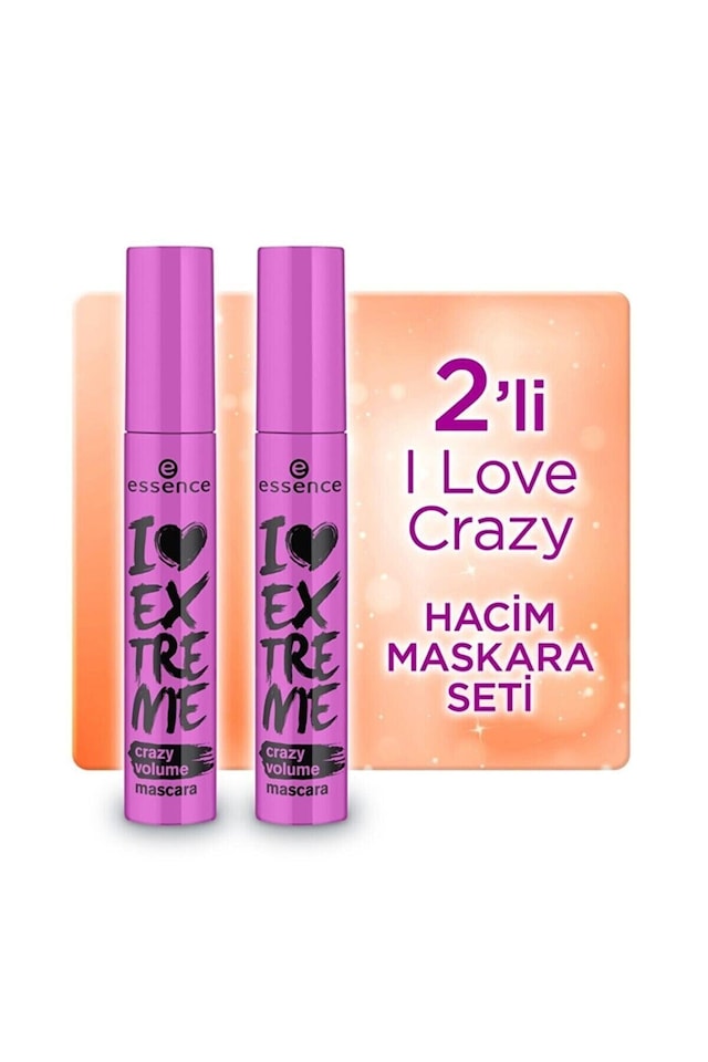 Essence I Love Extreme Crazy Hacim Veren Maskara Siyah 2'Li