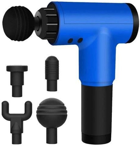 Realx 4 Başlıklı Titreşimli Yoğurmalı 6 Fonksiyonlu Masaj Aleti Mavi