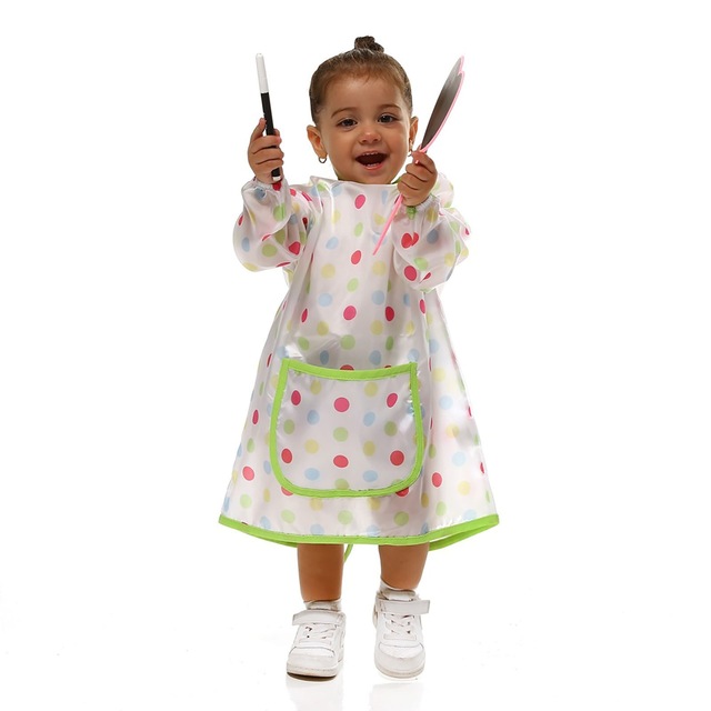 Baby Me Renkli Puantiyeli Büyük Boy Bebek Faaliyet Önlüğü