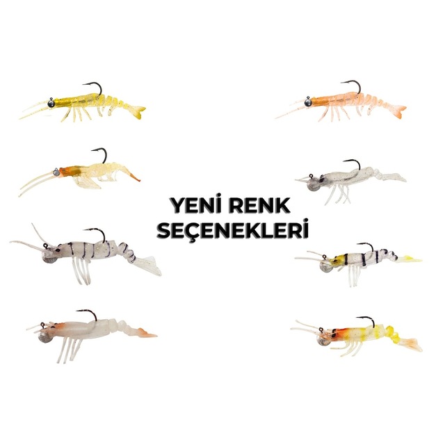 Avlivari 3D Shrimp 7.62Cm Silikon Karides