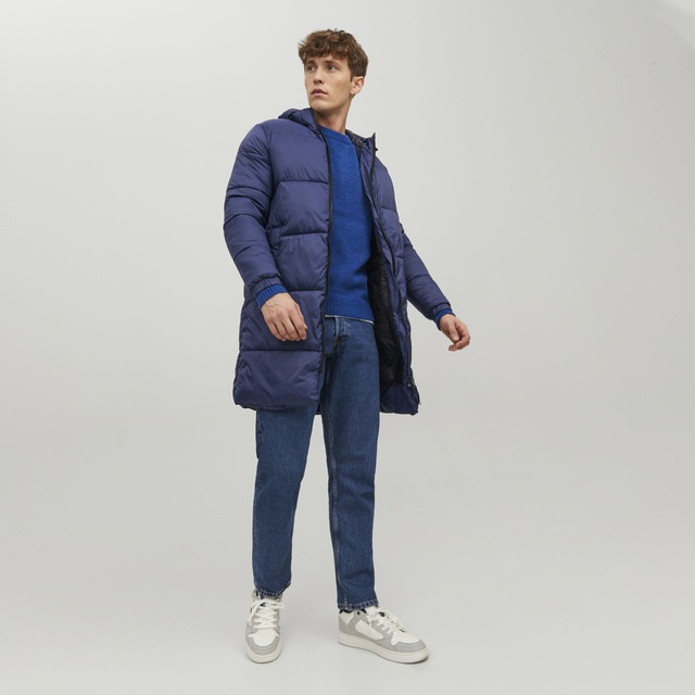 Jack & Jones Kapüşonlu Şişme Lacivert Erkek Mont 12212225