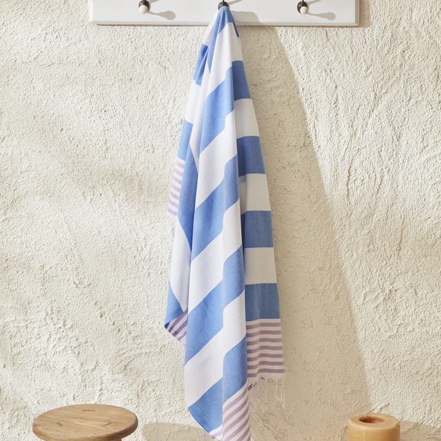 Karaca Home Ella Pamuk Peştamal 130 x 170 CM  Mavi - Pembe