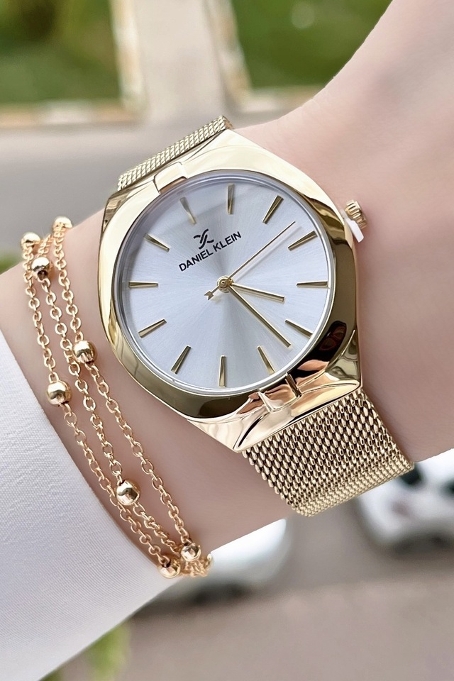 Daniel Klein DKISTE144 Gold Hasır Kordon Kadın Kol Saati + Bileklik