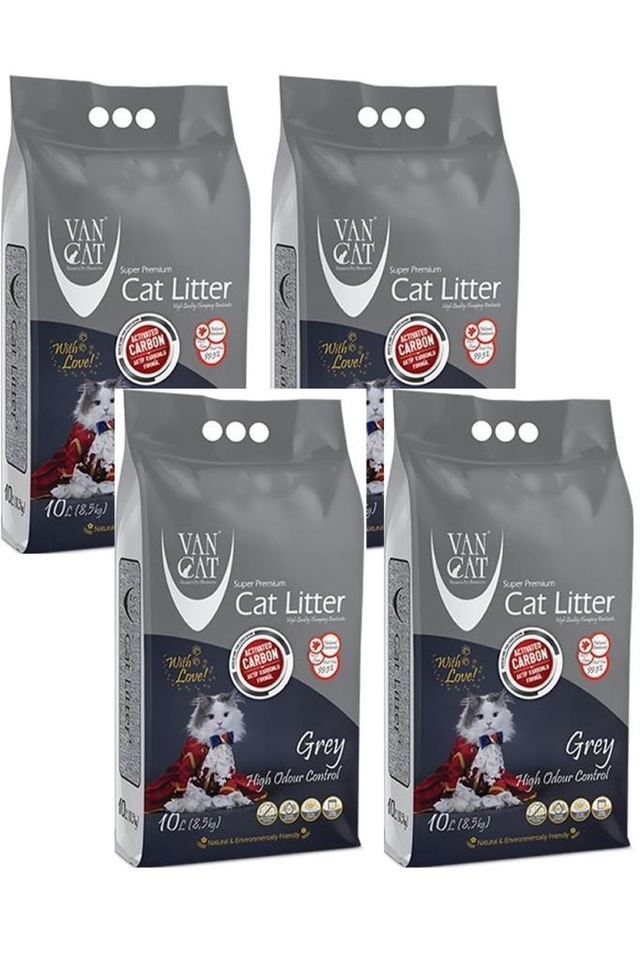 Vancat Aktif Karbon Kokusuz Kedi Kumu 4 x 10 L