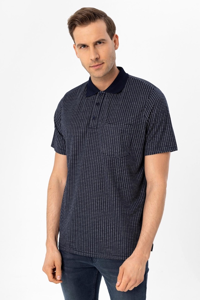 Süvari Erkek Polo Yaka Regular Armürlü Tişört TS1014000251-M08