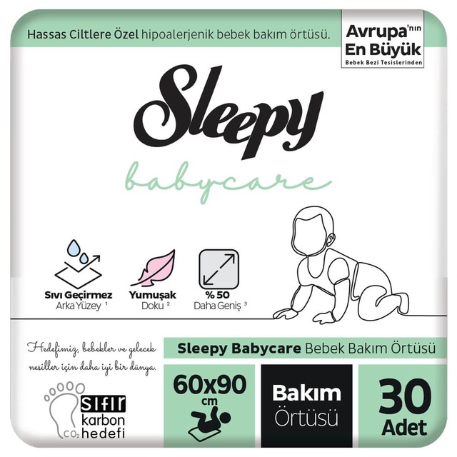 Sleepy Babycare Bebek Bakım Örtüsü 60 x 90 CM 3 x 10 30 Adet