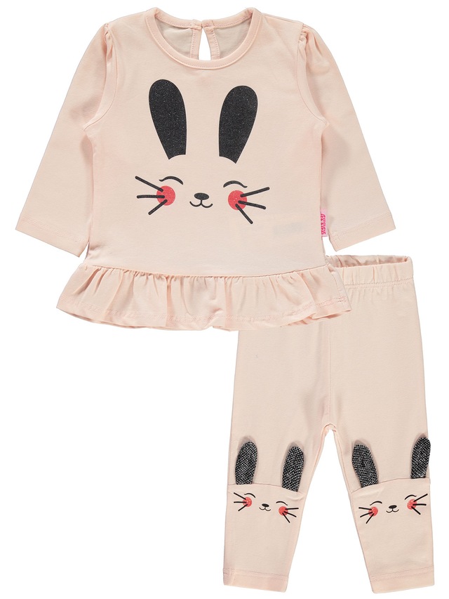 Civil Baby Kız Bebek Taytlı Takım 6-18 Ay Somon