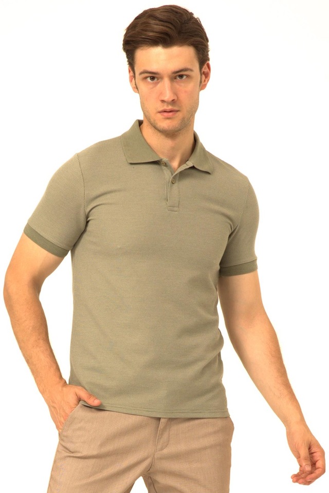 Süvari Erkek Polo Yaka Slim Kalıp Armürlü Tişört TS1014000237-YH2