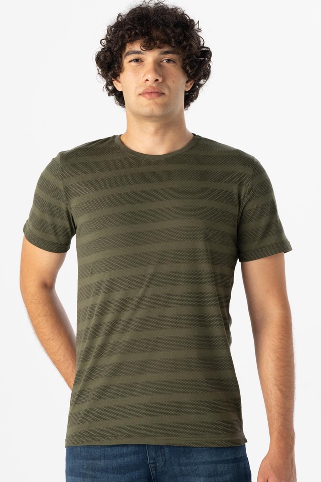 Süvari Erkek O Yaka Regular Kalıp Armürlü Tişört TS1014000250-YH2