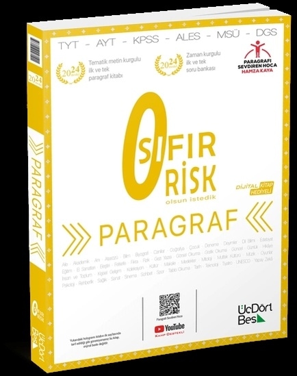 Üçdörtbeş Yayınları 2024 Paragraf Sıfır Risk