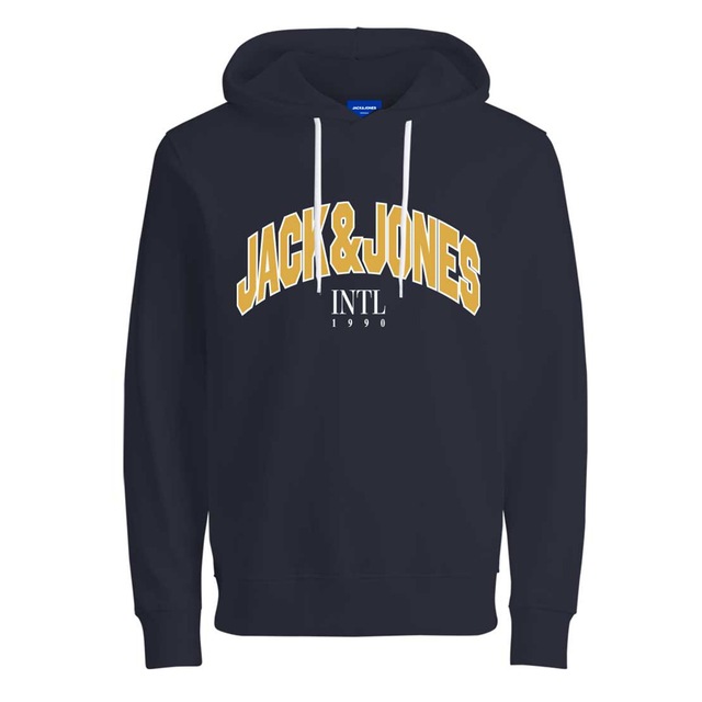 Jack & Jones Kapüşonlu Logo Baskılı Sweatshirt- Circle 12219675 Navy Blazer