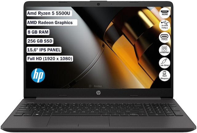 HP 255 G8 7N4W6AA Ryzen 5 5500U 8 GB 256 GB SSD 15.6" Free Dos FHD Dizüstü Bilgisayar