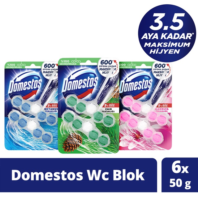 Domestos Okyanus + Çam + Manolya Wc Blok Tuvalet Bloğu