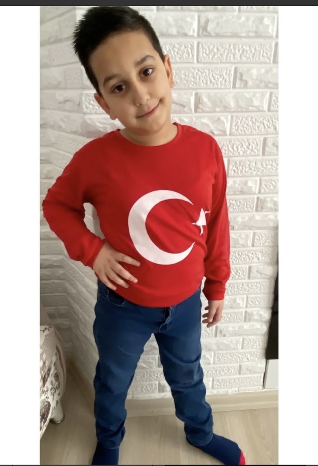 Türk Bayrağı Baslıkı Uzunkollu Süprem Tişört