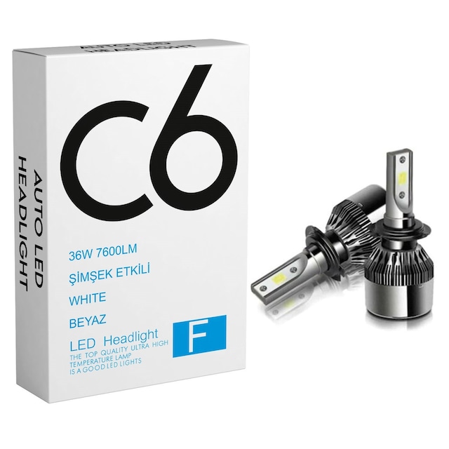 Led Xenon 36W 7600Lm 6500K C6 Led Işık H1-H3-H4-H7-H11-H27-9006 504064193