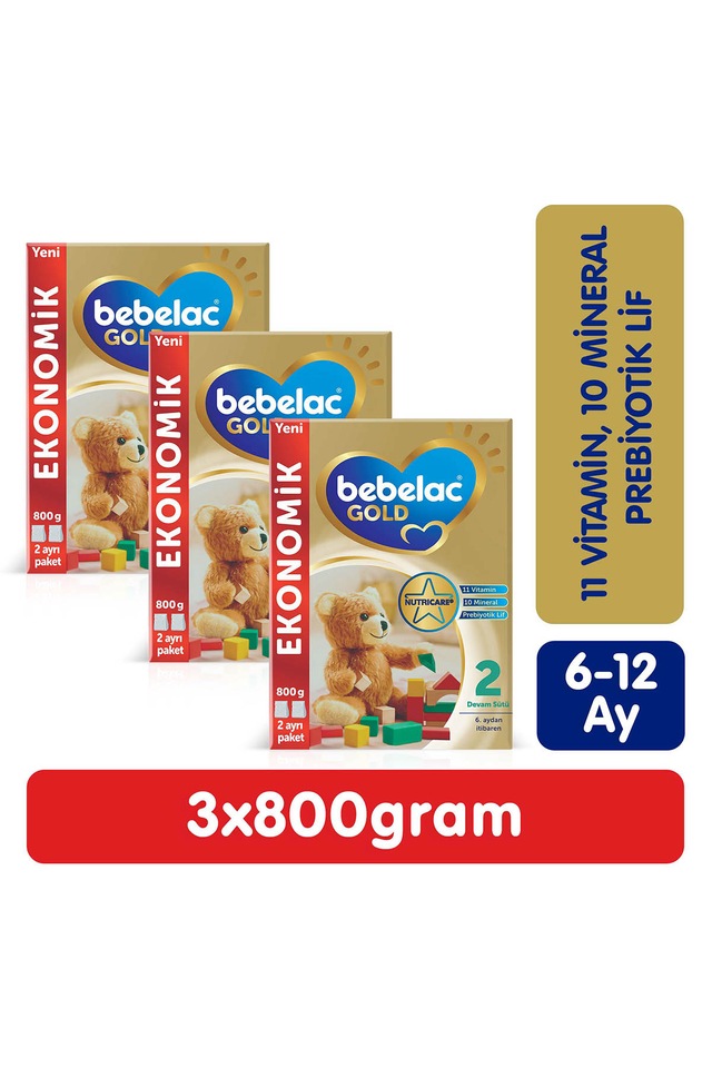 Bebelac Gold 2 3'lü 800 G 6-12 Ay Mega Paket