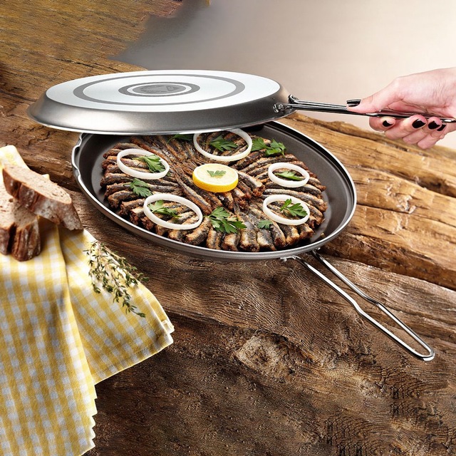 İkiz Balık Tavası Çift Taraflı 32 CM