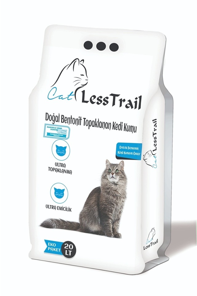 Less Trail İnce Tane Sabun Kokulu Beyaz Bentonit Kedi Kumu 20 L
