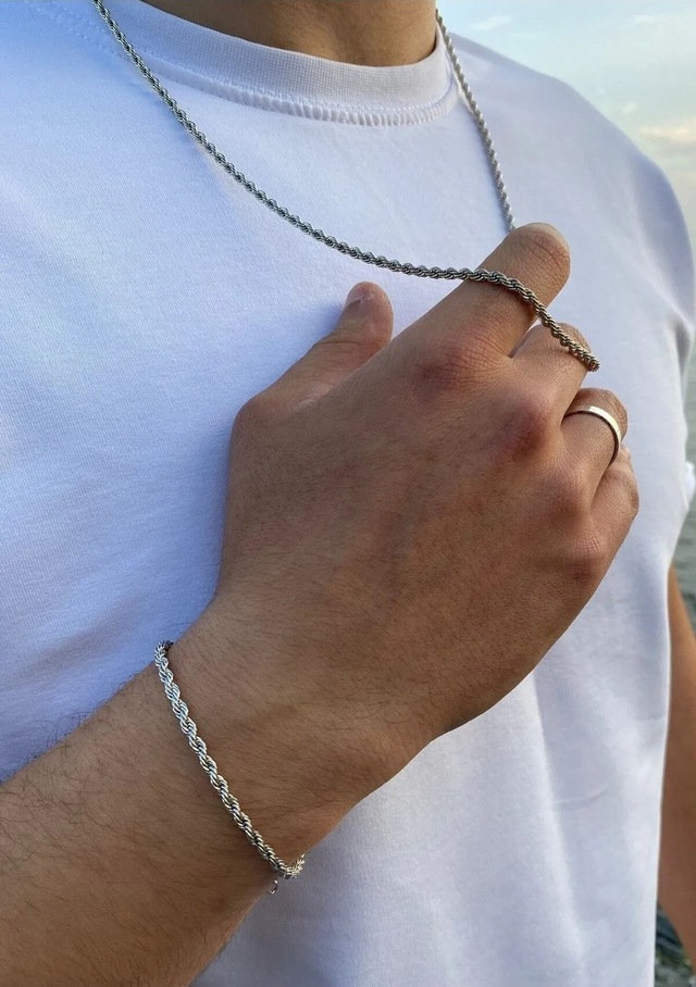 Limezon Burgu Çelik Zincir Kolye Ve Bileklik Seti