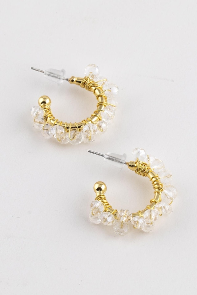 Kristal Boncuklu Tasarım Halka Küpe 201