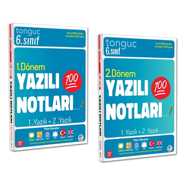 Tonguç 6. Sınıf Yazılı Notları Set 2 Kitap - 1 Ve 2 Dönem Yazılı