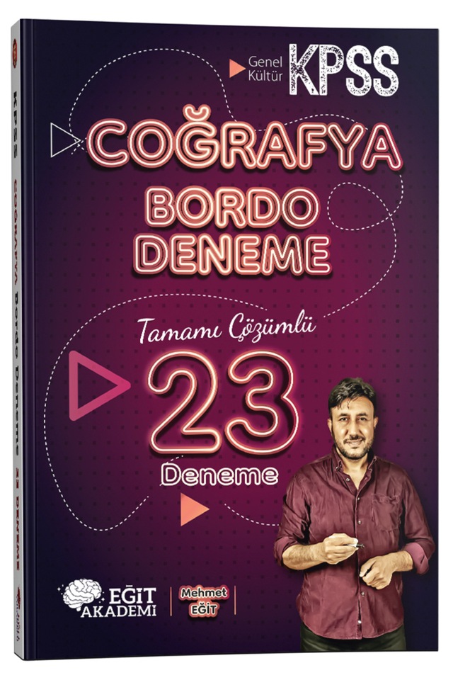 KPSS Coğrafya Tamamı Çözümlü 23 Bordo Deneme Sınavı Mehmet Eğit