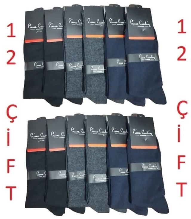 Pierre Cardin 12 Çift Karışık Pamuk Soket Erkek Çorap 40-44