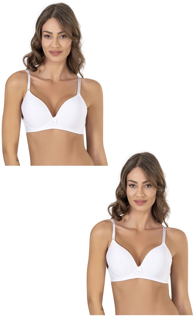 Kompedan 2li Basic Dolgulu Destekli Sütyen Beyaz