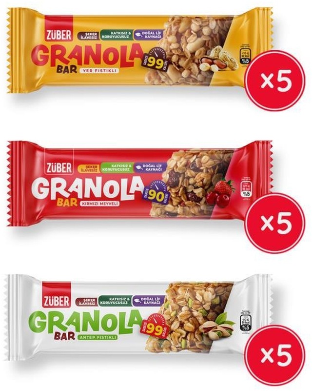 Züber Granola Bar Deneme Paketi 15 x 25 G