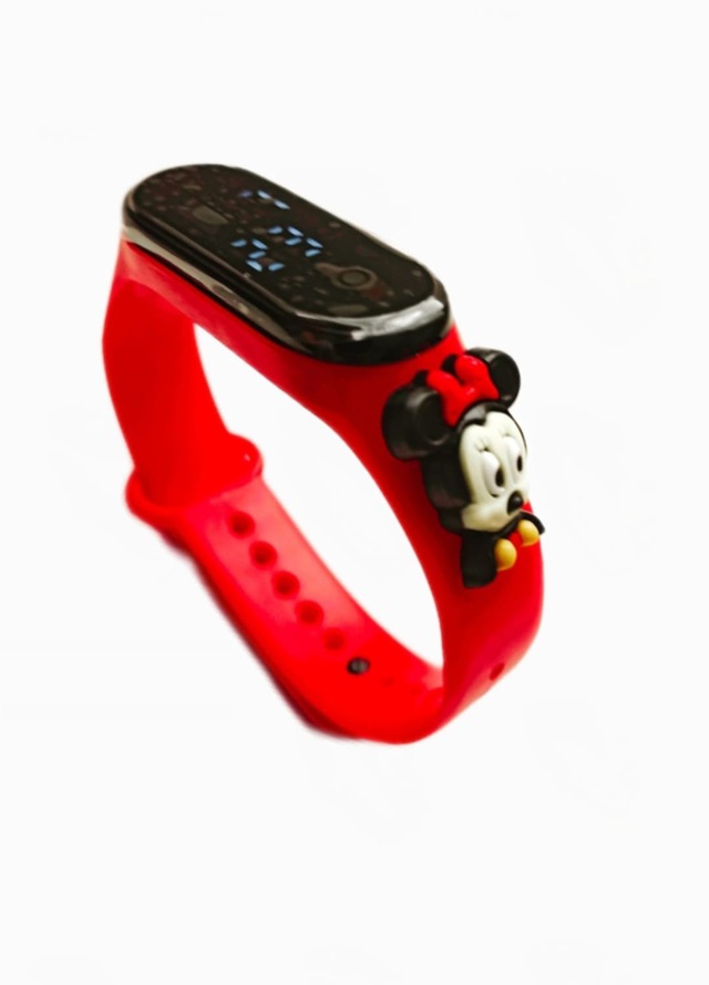 Disney Karakterli Dokunmatik Dijital Çocuk Kol Saati Kırmızı3