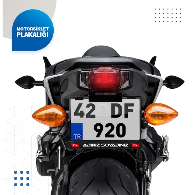 1 Adet Kişiye Özel Isimli Motor Plakalık 553619101