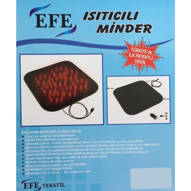 Efe Minder Usb Isıtıcılı Oto Koltuk Minderi
