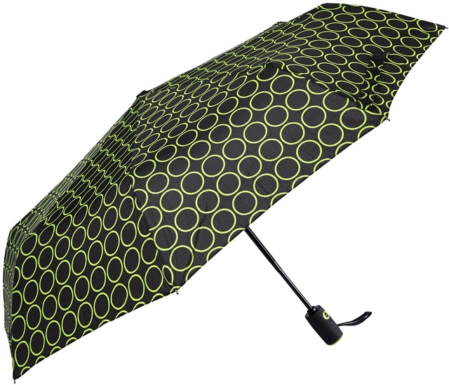 Biggbrella Puanlı Otomatik Unisex Mini Şemsiye - Yeşil