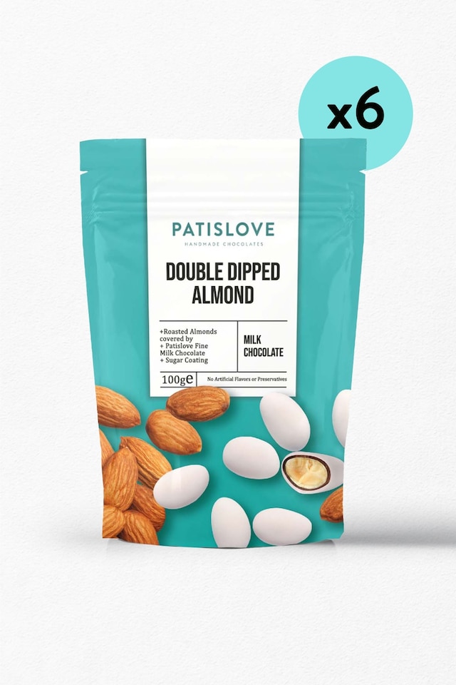 Patislove Sütlü Çikolatalı Çift Kaplı Badem Draje 6 x 100 G