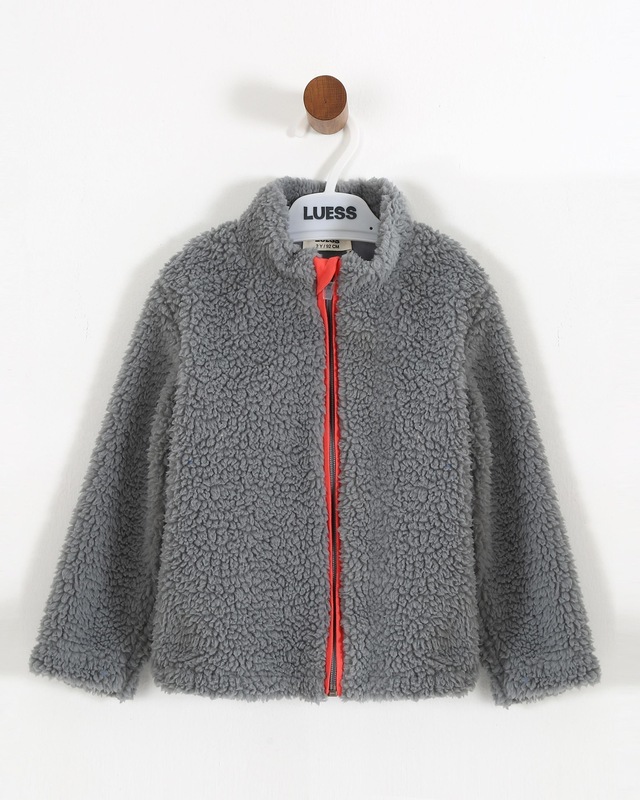 Luess Peluş Astarlı Unisex Çocuk Mont Gri