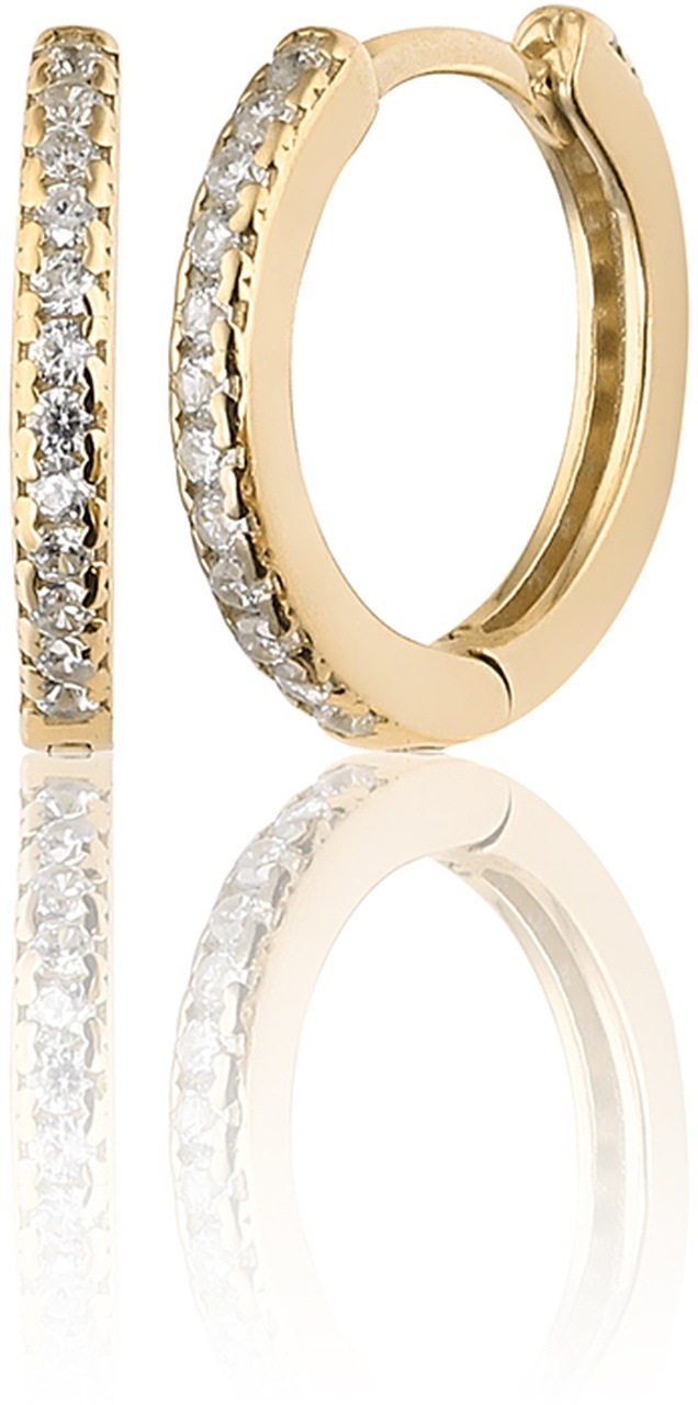 Zanaatsilver 925 Ayar Gümüş 14k Altın Kaplama Halka Küpe 12  MM