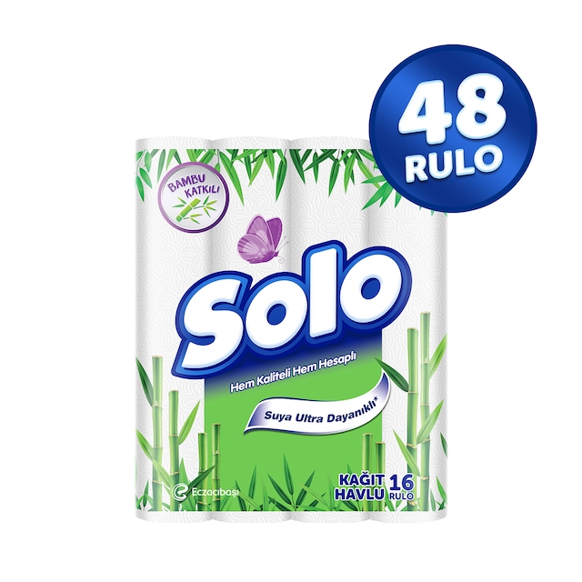 Solo Bambu Katkılı Suya Karşı Ultra Dayanıklı Kağıt Havlu 48'li
