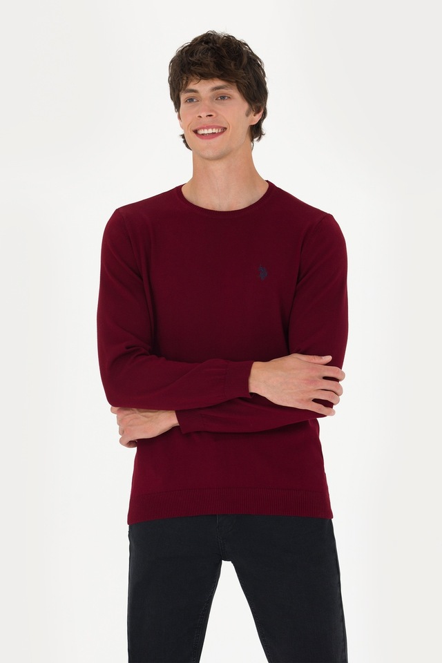 U.s. Polo Assn. Erkek Bordo Triko Kazak 50275848-vr014
