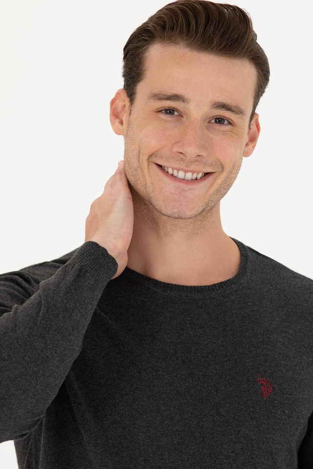 U.s. Polo Assn. Erkek Antrasit Melanj Triko Kazak 50275848-vr081