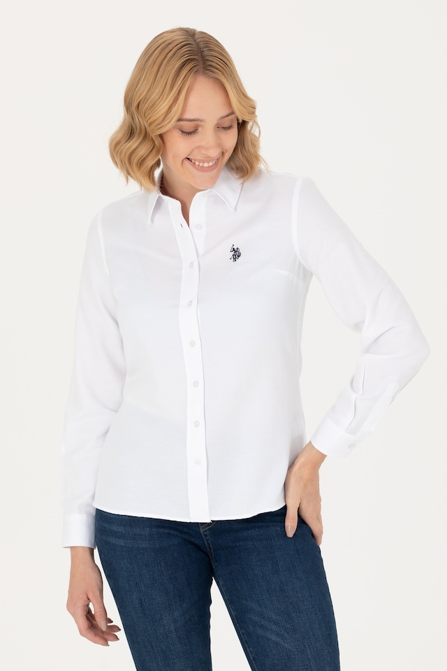 U.s. Polo Assn. Kadın Beyaz Basic Gömlek 50277630-vr013