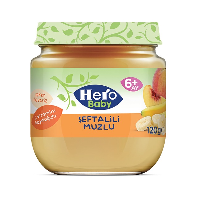 Hero Baby Şeftalili Muzlu Kavanoz Mama 120 gr